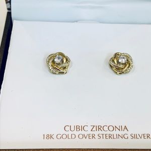 18K Gold Over Stirling Silver Flowers
